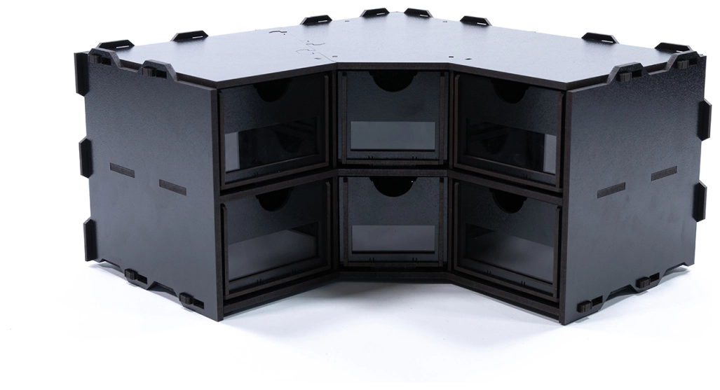 Black Rack Corner Piece with Drawers