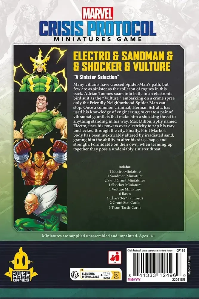 Marvel Crisis Protocol - Electro & Sandman & Shocker & Vulture - DE/EN/FR