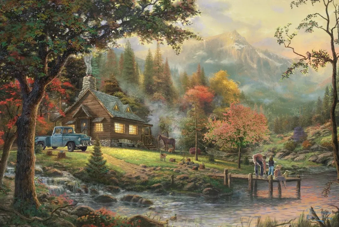 Idylle am Fluss - Thomas Kinkade