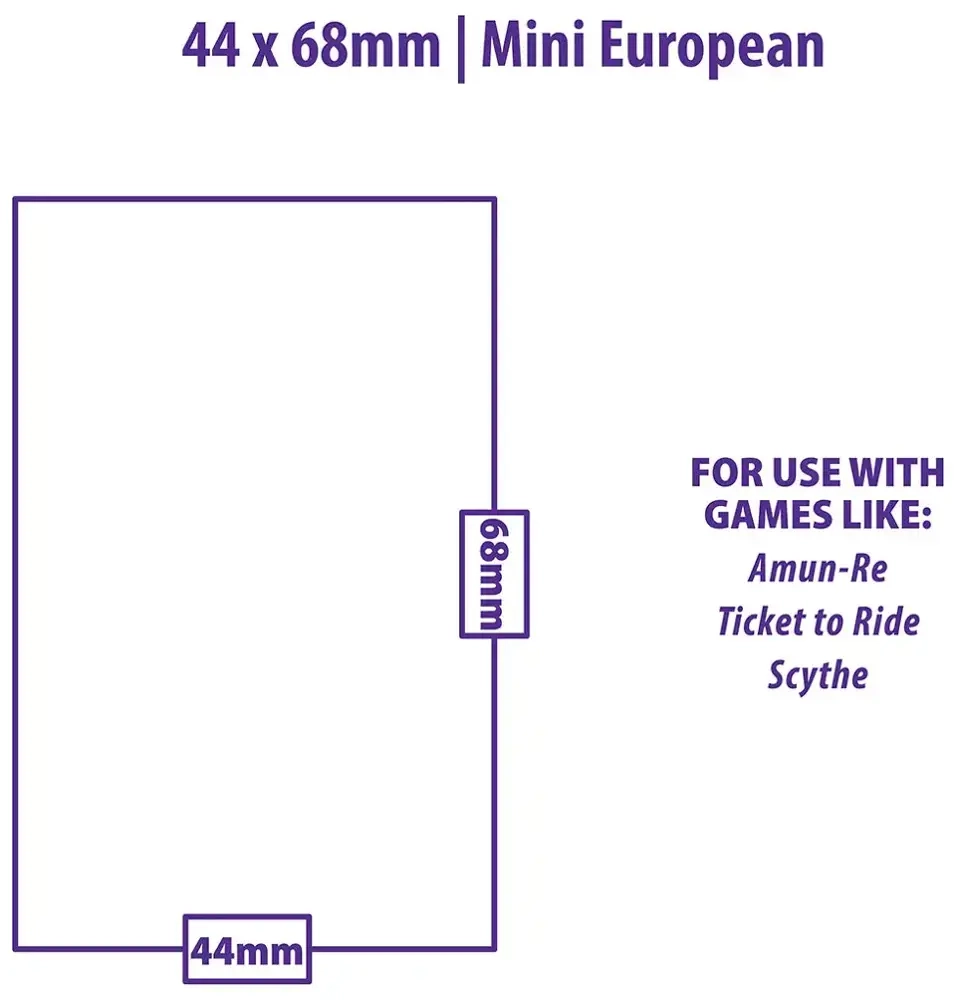 UP - Board Game Sleeves - Euro Mini Size 44x68mm (50 Sleeves)