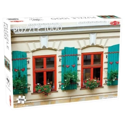 Bunte Fensterfront