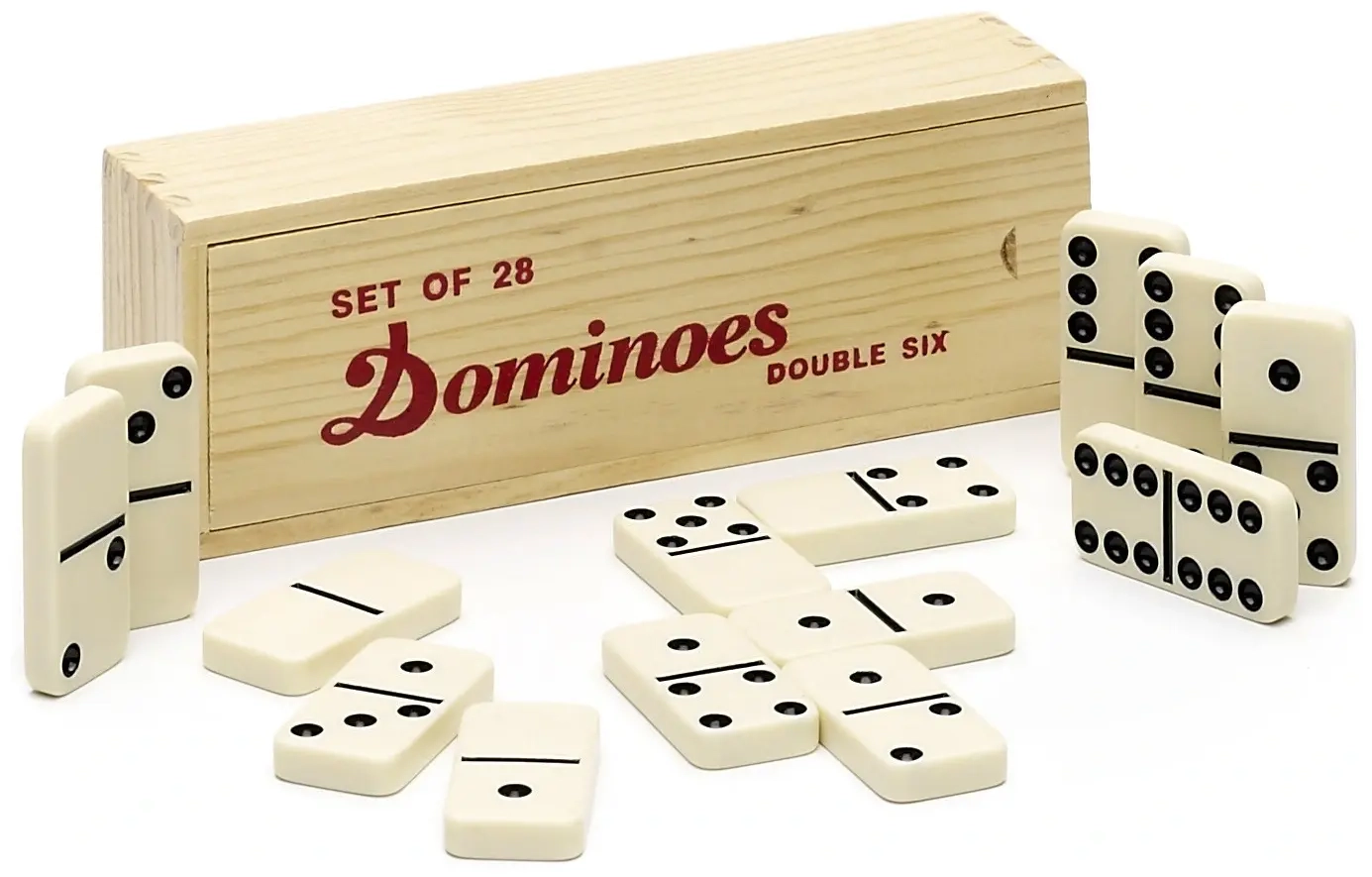 Domino in Holzkassette (28 Steine)