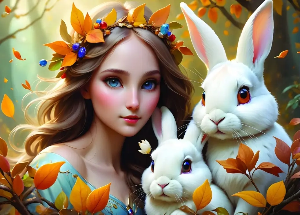 Lady and Bunnies