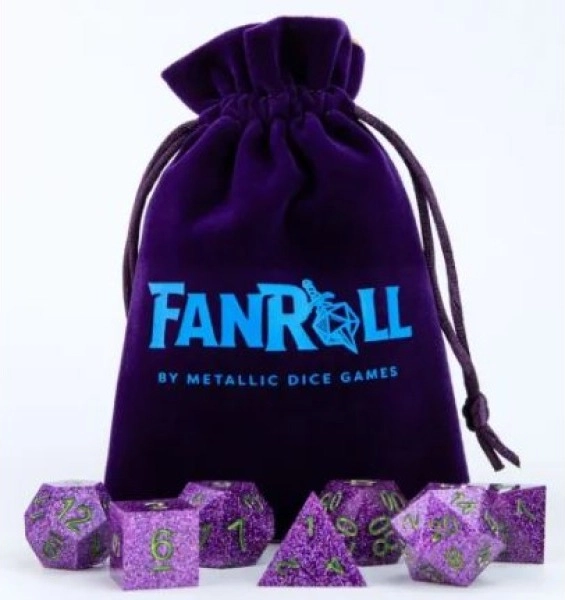 Dice Bag Purple Velvet Dice Bag with Gold Satin Lining 4x6