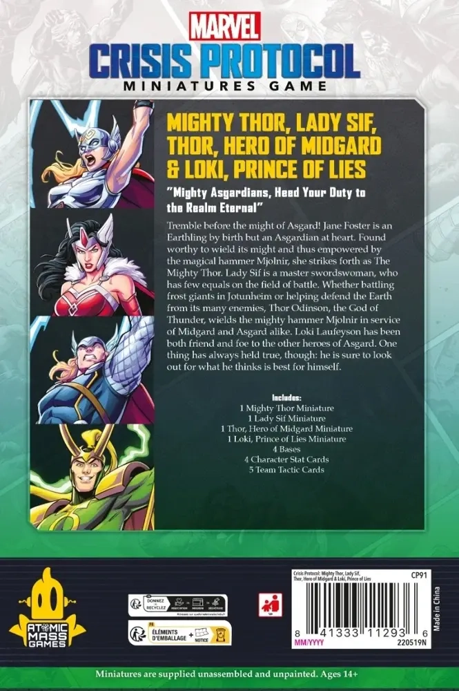 Marvel: Crisis Protocol – Mighty Thor, Lady Sif, Thor, Hero of Midgard & Loki, Prince of Lies