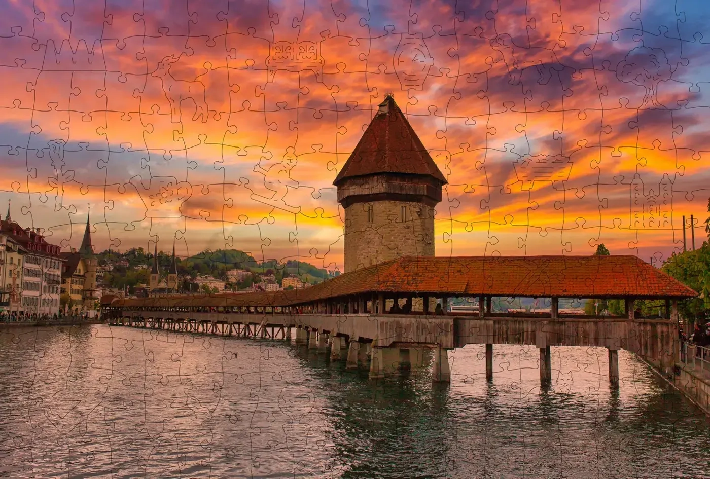 Holzpuzzle - CH Kapellbrücke