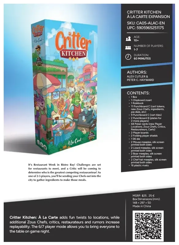 Critter Kitchen - A La Carte - Expansion - EN