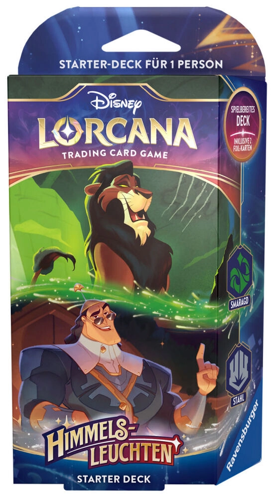 Disney Lorcana Set 5 - Himmelsleuchten Starter Deck 1 (Smaragd, Stahl) - DE