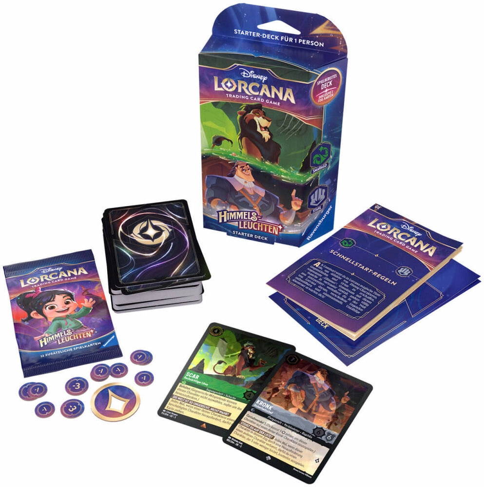 Disney Lorcana Set 5 - Himmelsleuchten Starter Deck 1 (Smaragd, Stahl) - DE