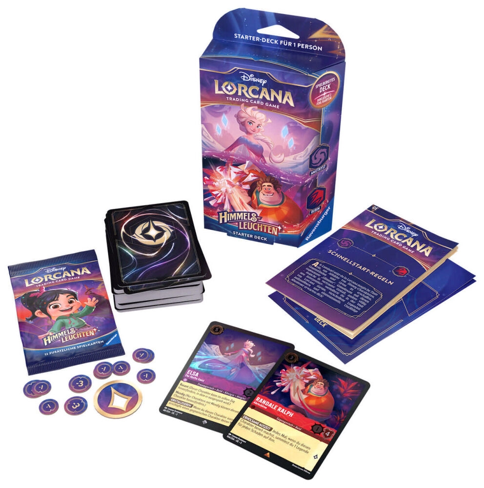 Disney Lorcana Set 5 - Himmelsleuchten Starter Deck 2 (Amethyst & Rubin) - DE