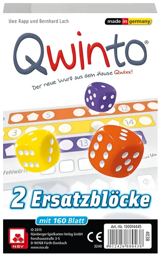 Qwinto - Zusatzblöcke 2x80 Blatt