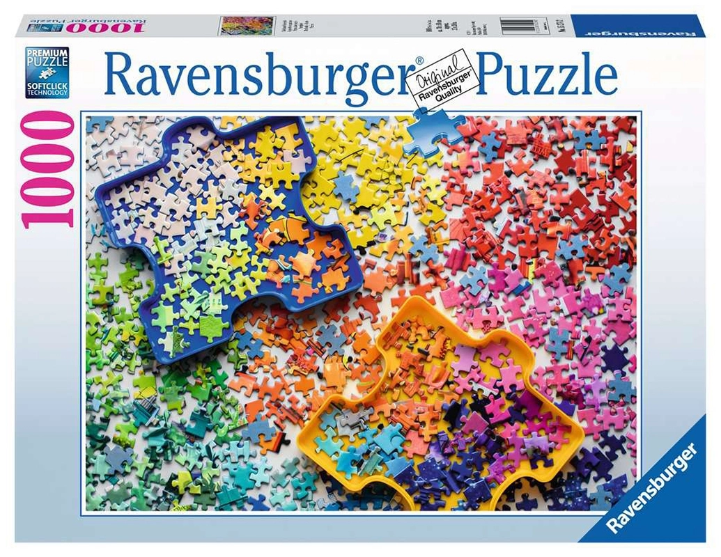 Viele bunte Puzzleteile