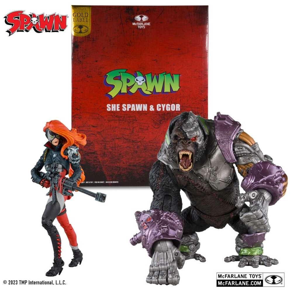 Spawn Actionfiguren 2er-Pack She Spawn & Cygor (Gold Label) - 18cm