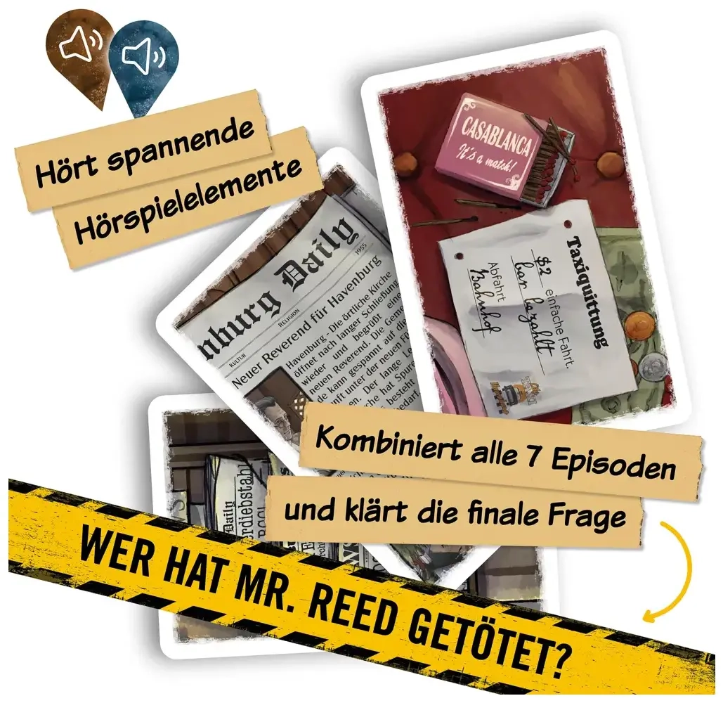 Hidden Games Krimi-Brettspiel: Wer hat Mr. Reed getötet?