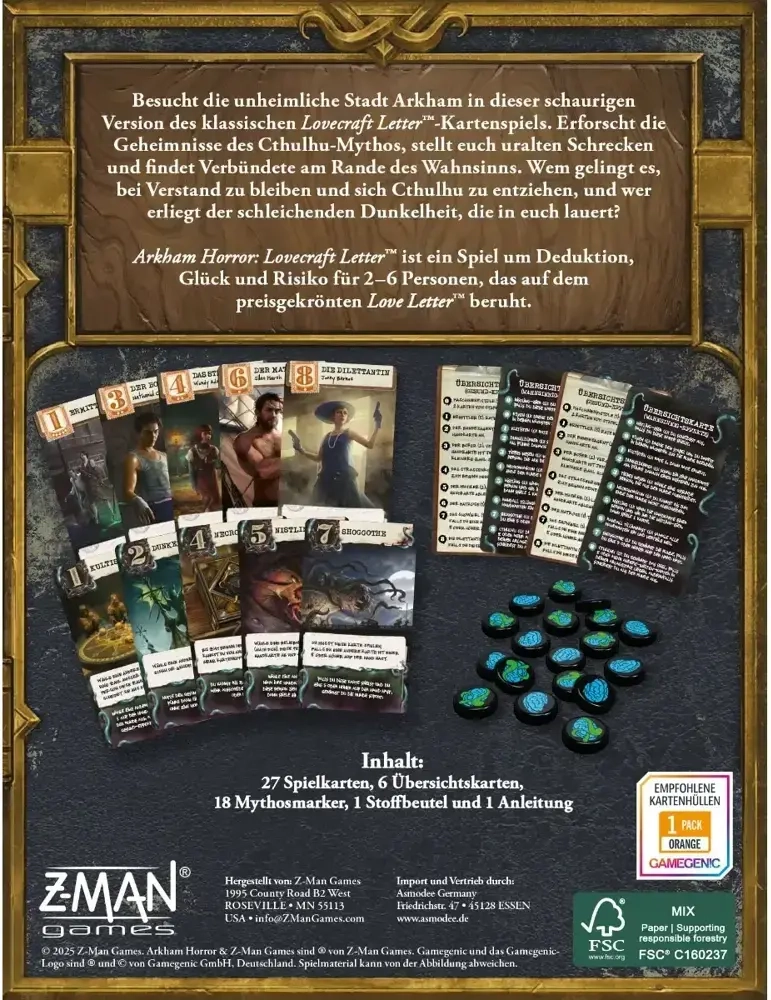 Arkham Horror - Lovecraft Letter DE