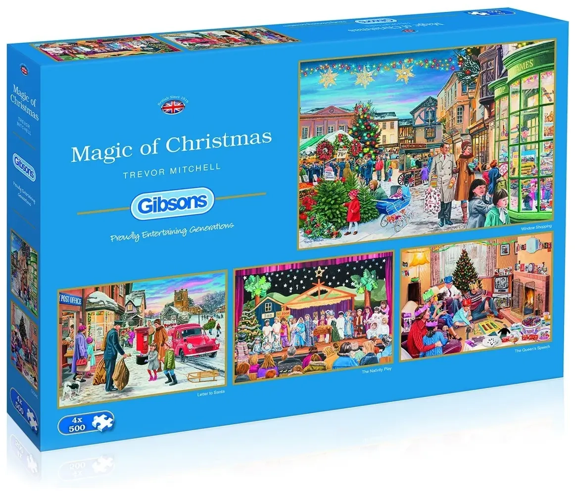 Magic of Christmas - Trevor Mitchell - 4x 500 Teile Puzzle