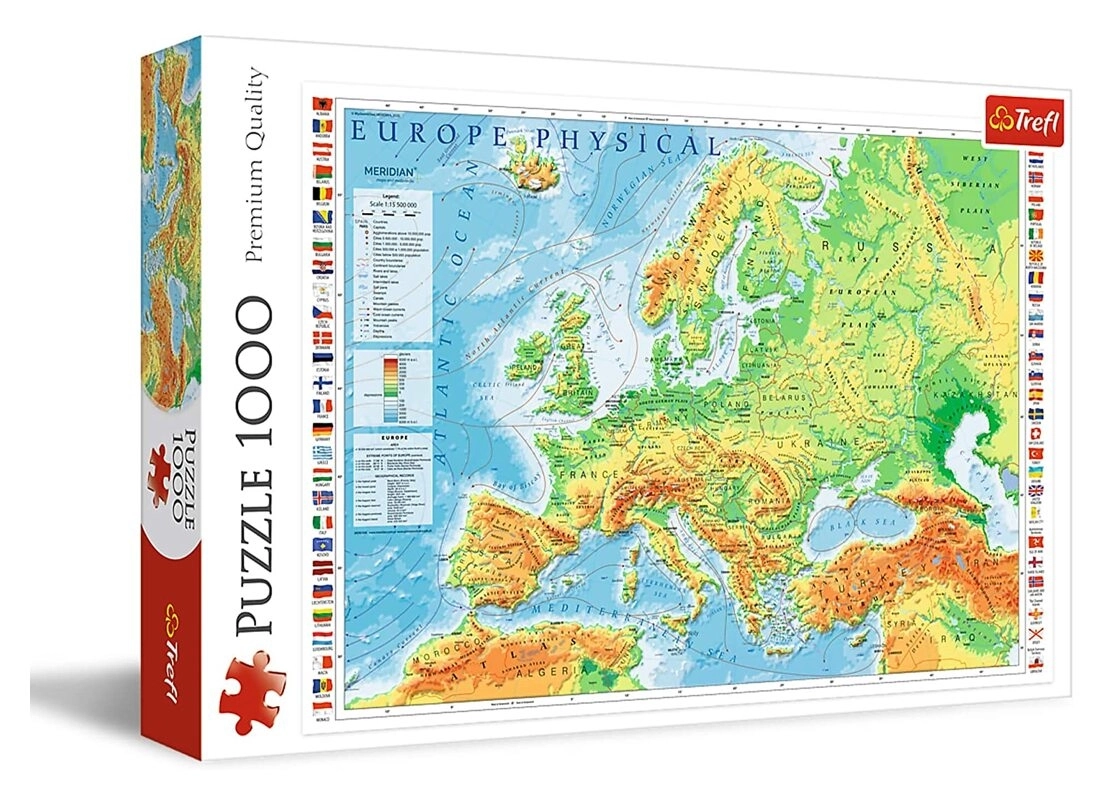 Physical Map of Europe