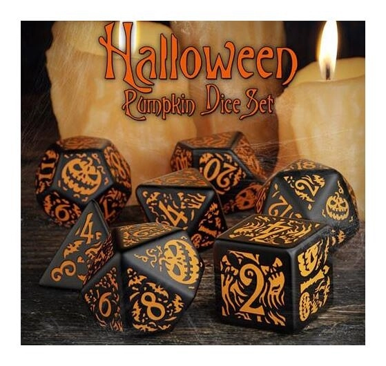 Halloween Pumpkin Black & Orange Dice Set