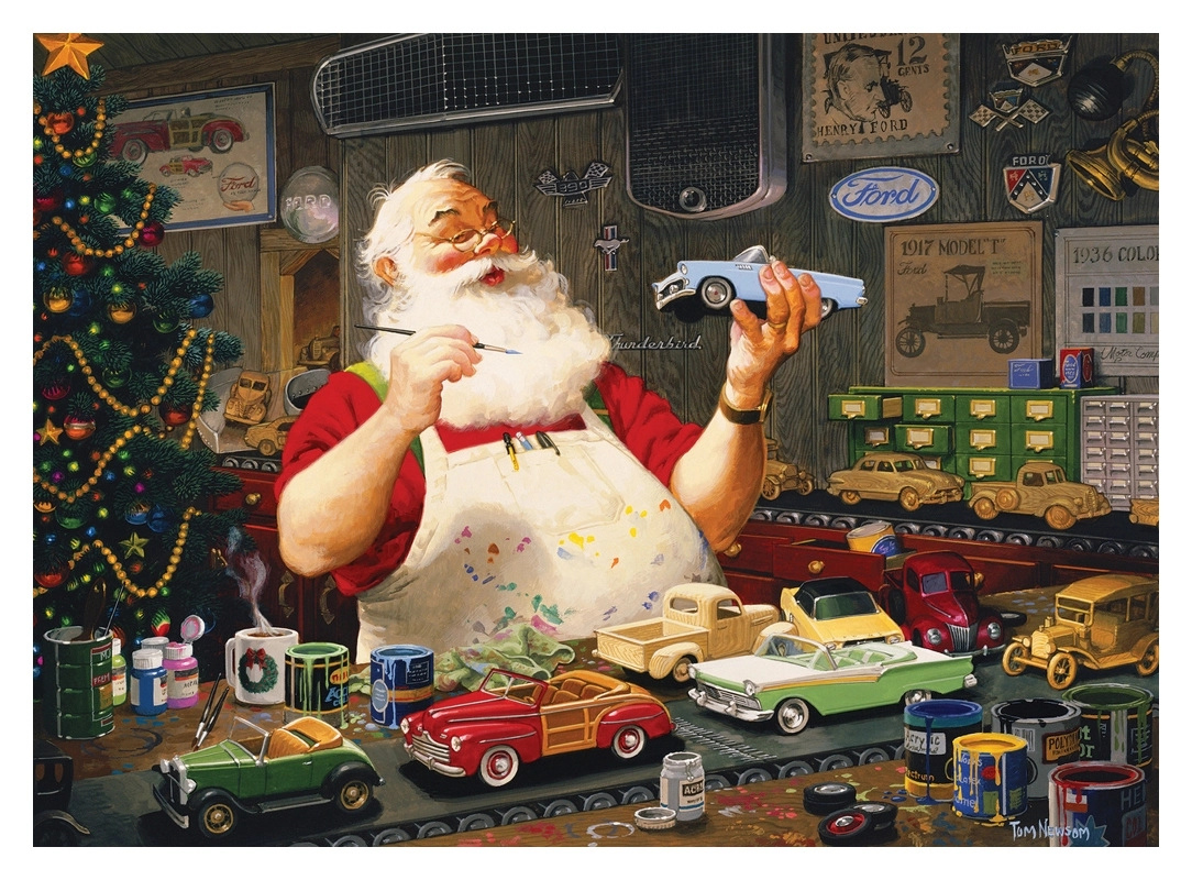 Santa Painting Cars