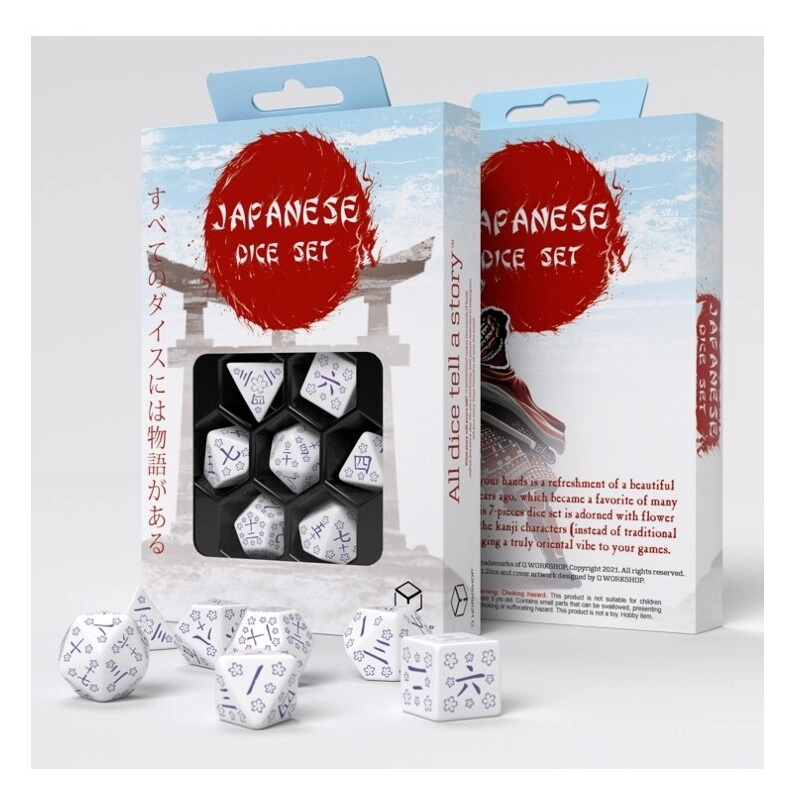 Japanese Dice Set Blue Star Lotus