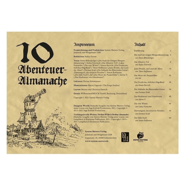 Dungeon World: 10 Abenteuer Almanache - Erweiterung