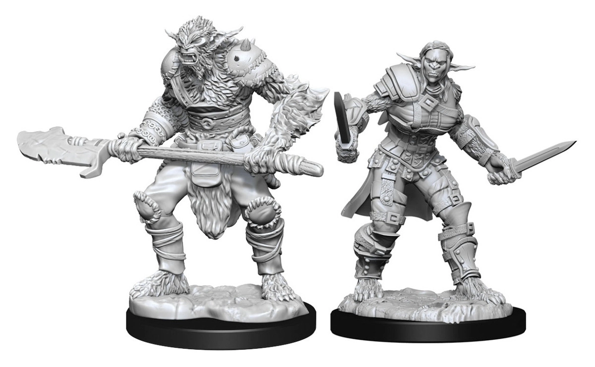 D&D Nolzur's Marvelous Miniatures: Bugbear Barbarian Male & Bugbear Rogue Female (2 Units) - EN