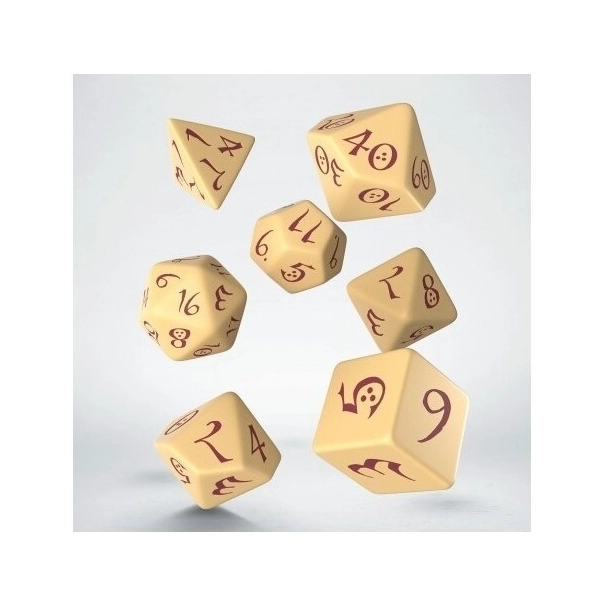 Classic RPG Beige & burgundy Dice Set (7)