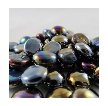 Chessex Gaming Glass Stones in Tube - Iridized Opal Black