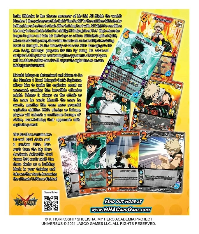 My Hero Academia Collectible Card Game - Izuku Midoriya vs. Katsuki Bakugo 2-Play Rival Decks - EN