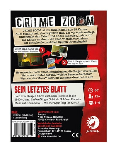 Crime Zoom - Fall 1: Sein letztes Blatt