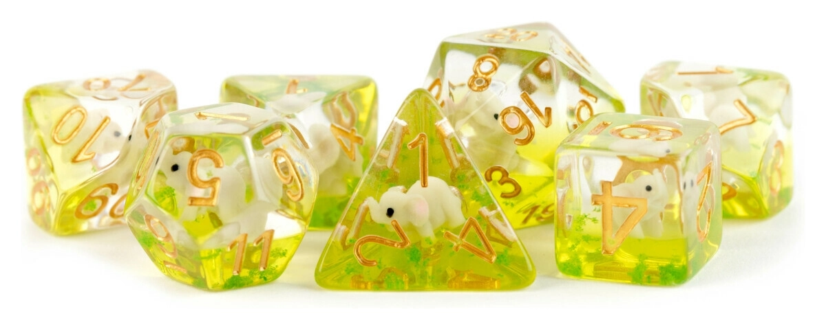 16mm Resin Poly Dice Set Elephant Dice (7)