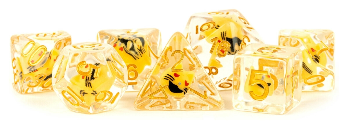 16mm Resin Poly Dice Set Cat Dice (7)