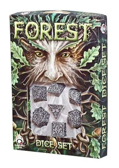 Forest 3D Beige & black Dice Set (7)