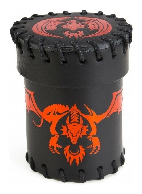 Flying Dragon Leather Dice Cup Black & Red