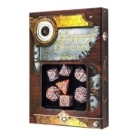 Steampunk Clockwork Caramel & White Dice Set (7)