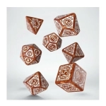 Steampunk Clockwork Caramel & White Dice Set (7)