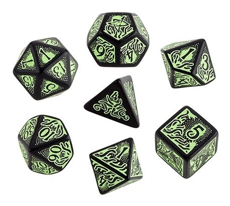 Call of Cthulhu 7th Edition Black & green Dice Set (7)