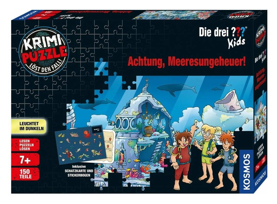 Die drei ??? Kids - Achtung, Meeresungeheuer! (Krimipuzzle)