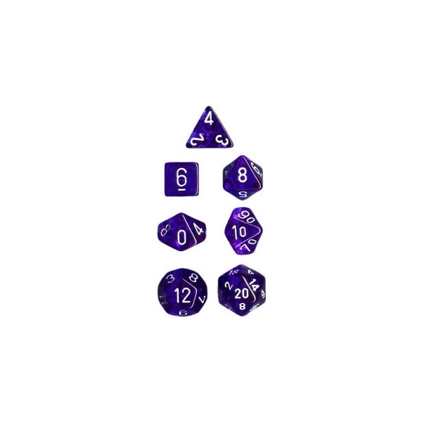 Translucent Polyhedral 7-Die Set - Blue/white