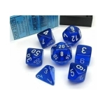 Translucent Polyhedral 7-Die Set - Blue/white