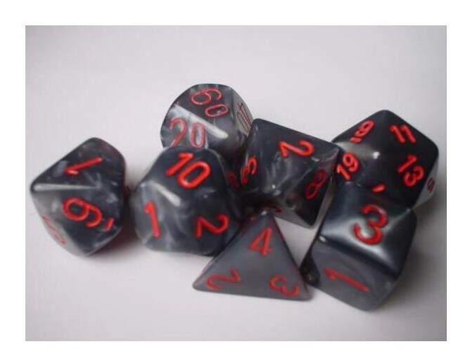 Dice Sets Black/Red Velvet Polyhedral 7-Die Set