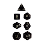 Dice Sets Black/Gold Opaque Polyhedral 7-Die Set