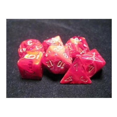 Dice Sets Burgundy/Gold Vortex Polyhedral 7-Die Set