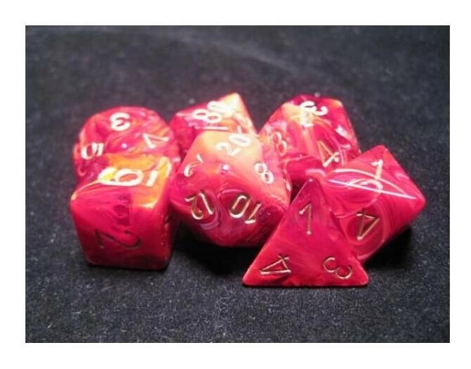 Dice Sets Burgundy/Gold Vortex Polyhedral 7-Die Set