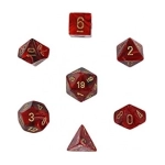 Dice Sets Burgundy/Gold Vortex Polyhedral 7-Die Set