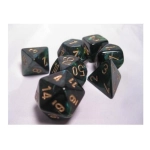 RPG Dice Sets Jade/Gold Scarab Polyhedral 7-Die Set