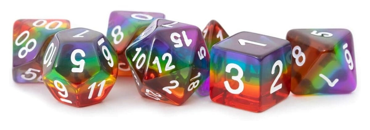 Resin Polyhedral Dice Set Translucent Rainbow