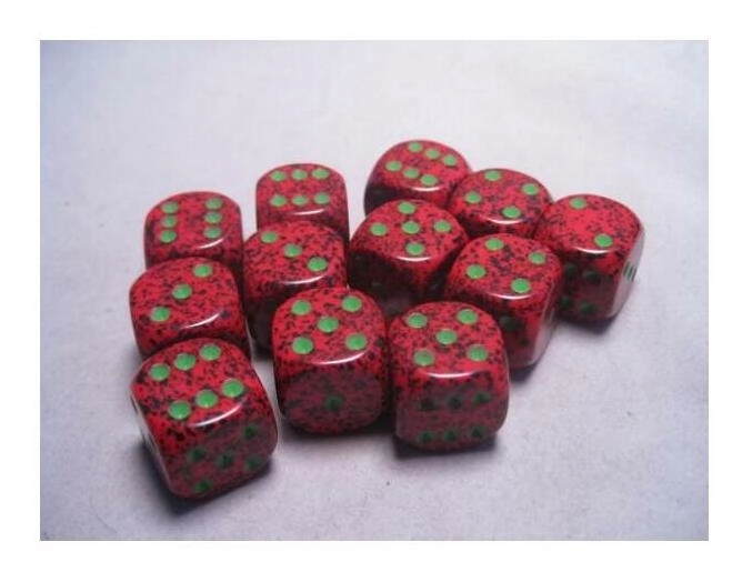 Dice Sets Strawberry Speckled 16mm d6 (12)