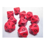 Dice Sets Red/Black Opaque d10 Set (10)