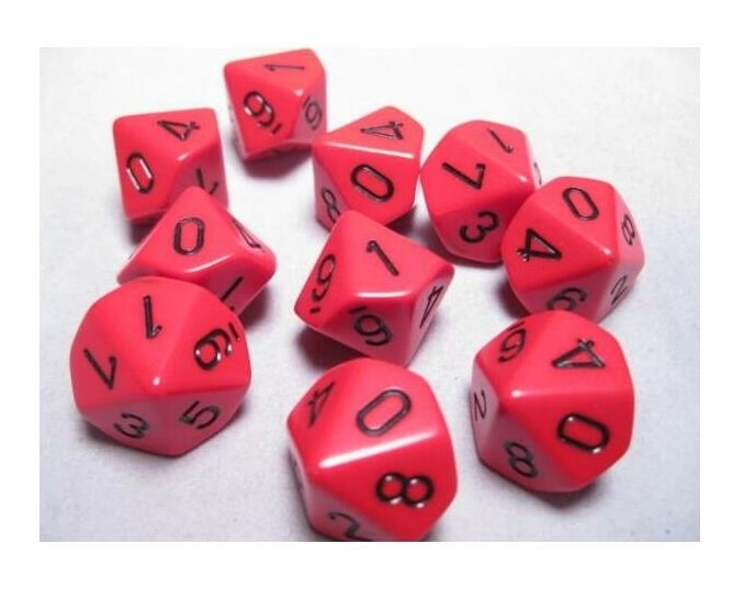 Dice Sets Red/Black Opaque d10 Set (10)